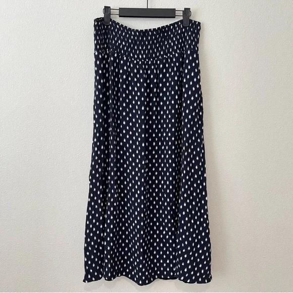 Madewell Midi Skirt Size 14 Shibori Dot Print Smocked Waist - Picture 5 of 10